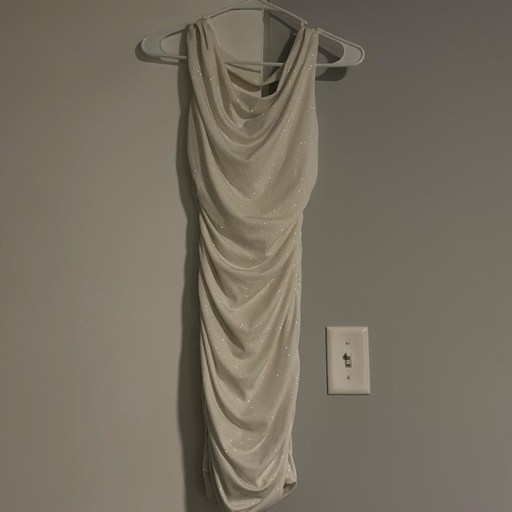 White sequin glitter dress